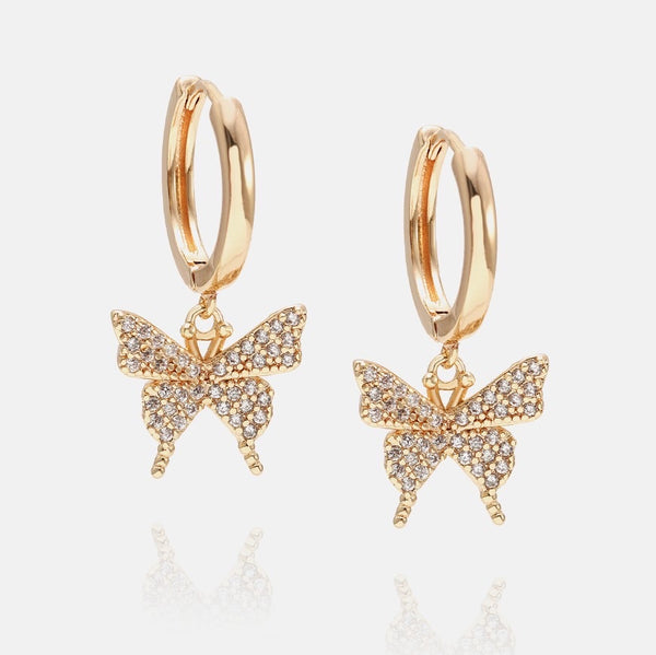 Butterfly Huggie Hoops
