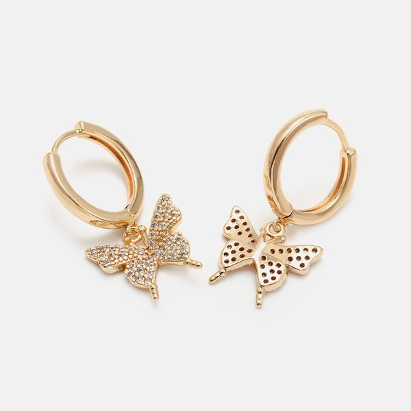 Butterfly Huggie Hoops