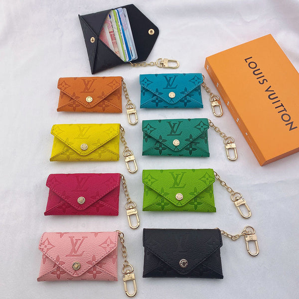 Colorful LV key chain wallets