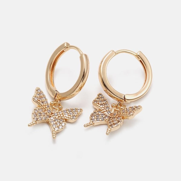 Butterfly Huggie Hoops