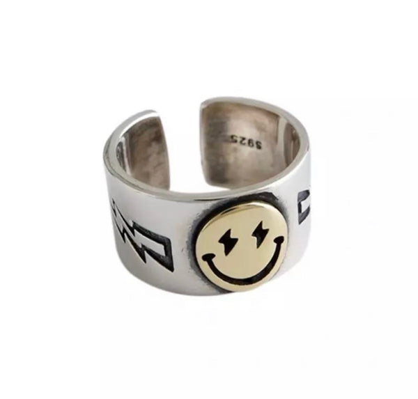 Mixed Metal Smiley Ring